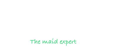Logo of O2O Cleaning, The Maid Expert, featuring a white vacuum cleaner and cleaning supplies icon with green text underneath.