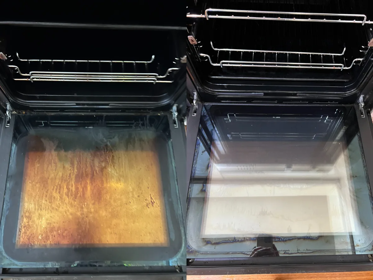 End of lease oven cleaning before and after by O2OCleaning Melbourne